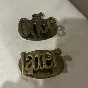 Vintage Brass Spring Loaded Note Clips